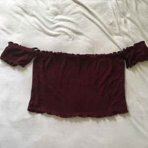 Burgundy Popular 21 Crop Top